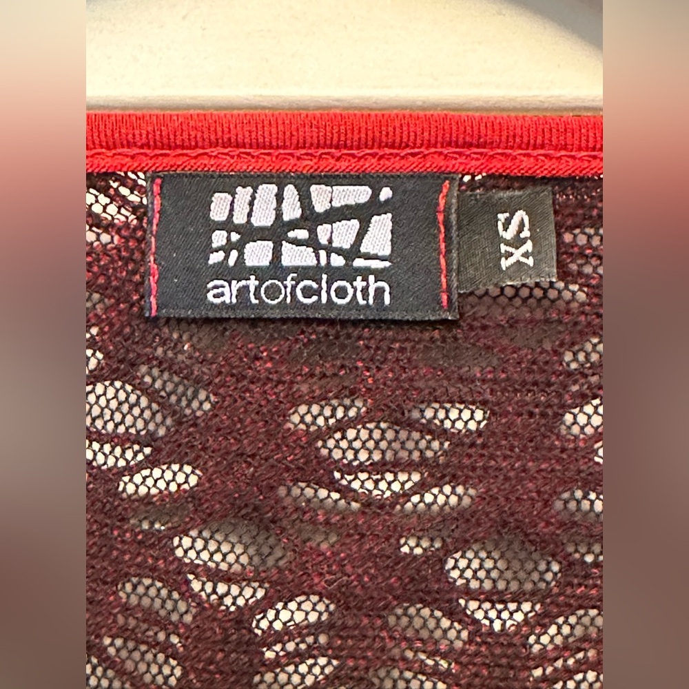 Art of Cloth Elegant Red and Black Women's Dress. PTP 16” - Picture 2 of 4